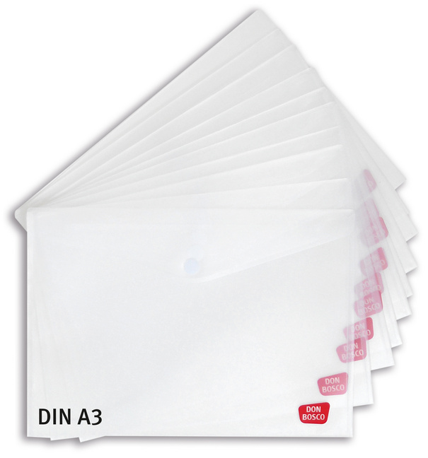 Sicht- und Schutzhülle für Kamishibai-Bildkarten (Kamishibai-Hülle), DIN A3, mit Klettverschluss, transparent, Vorteilspack mit 10 Exemplaren von Don Bosco Medien